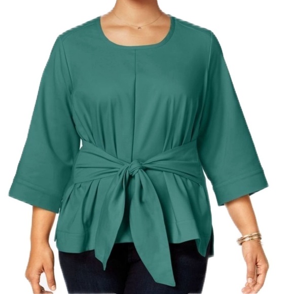 NWT MELISSA MCCARTHY SEVEN7 Women’s Front Tie Blouse - Picture 2 of 15